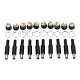 10 Set 2.1mm Dc Power Jak Erkek Fiş Dişi Somunlu Jack Soketi