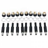10 Set Dc Power Jak Erkek Fiş + Dişi Vidalı Soket 2.5Mm
