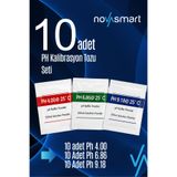 10 Set - Novasmart Ph Kalibrasyon Tozu Seti – Ph 4.00 / 6.86 / 9.18 – 3'lü Tampon Çözelti Seti – 250 ml