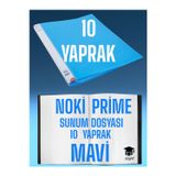 10 YAPRAK MAVİ A4 SUNUM DOSYASI NOKİ PRİME YÜKSEK KALİTE POŞET KALINLIĞI YERLİ ÜRETİM