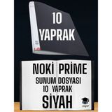 10 Yaprak Siyah A4 Sunum Dosyası Noki Prime Yüksek Kalite Poşet Kalınlığı Yerli Üretim
