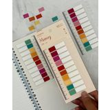 10 Yarım Renkli Cetvelli Memory Şeffaf Pet İndeks Sticker/İndex/Post-it/Postit/Kitap Ayracı/Not Kağıdı