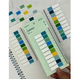 10 Yarım Renkli Cetvelli Summer Şeffaf Pet İndeks Sticker/İndex/Postit/Kitap Ayracı/Not Kağıdı