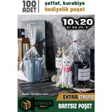 100 Adet 10X20DÜZ (Bantsız) Şeffaf Jelatin Parlak Kurabiye Aksesuar Poşeti Ambalaj Paketi