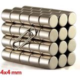 100 Adet 4x4 mm Yuvarlak Neodyum Mıknatıs N35 Güçlü Magnet Nikel Kaplama ( Lisinya )