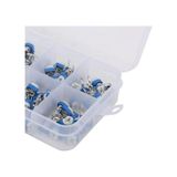 100 Adet 500R/1Mr Trimpot Potansiyometre Seti Dik Rm063 10 Çeşit Şeffaf Çantada