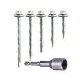 100 Adet 5,5X25 mm Çatı Vidası Matkap Uçlu Trapez Sac Vidası Akıllı Vida