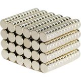 100 Adet 5x2 mm Yuvarlak Neodyum Mıknatıs , N35 Kalite Güçlü Magnet - Gümüş