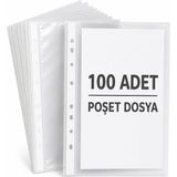 100 Adet A4 Şeffaf Dosya Föy Poşet Dosya - Çok Renkli
