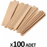 100 Adet Abeslang Tahta Dil Basma Çubuğu - Ağda Spatulası , Spatula