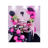 100 Adet Balon (Siyah - Fuşya Karışık)+ 5 mt Balon Zinciri