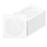100 adet Beyaz Kağıt CD DVD Kollu, 120g 5 "CD DVD Kollu Zarf Tutucu Temizle Pencere ve Flap