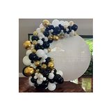 100 Adet Beyaz Siyah Şeffaf Krom Gold Balon ve 5mt Balon Zinciri