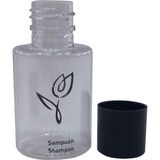 100 Adet Boş Şişe Standart Otel Tipi Şampuan Yazılı 30 ML Silindir Şişe Tek Kullanımlık Kullan At