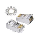100 Adet - Cat5 Cat6 Metal Konnektör Jack 8p8c Rj45 Ağ Bağlantı Konnektörü