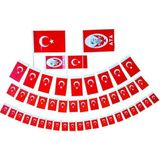 100 adet ıpli mini türk bayrağı (6cm-9,6cm)-aynı gün kargo exıznm173 - Standart