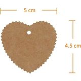 100 Adet Ipsiz 5 cm Kalp Şekilli Craft Kraft Etiket Karton Kağıt Ayakkabı Elbise Giysi Tshirt Reyon