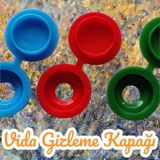 100 Adet Menteşeli Siyah Plastik Vida Kapağı, Vida Gizleme Kapağı