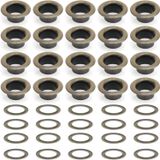 100 adet Metal Kuşgözü Kiti, 24 Numara Kuşgözü, Sac Kuşgözü Çift Taraflı Elbise Çantası Deri Kemer Dekorasyon Aksesuarları (10mm iç çap 100 Takım) (Bronz (Antik) 100 Takım)