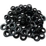 100 adet Metal Kuşgözü Kiti, 24 Numara Kuşgözü, Sac Kuşgözü Çift Taraflı Elbise Çantası Deri Kemer Dekorasyon Aksesuarları (10mm iç çap 100 Takım) (Siyah 100 Takım)