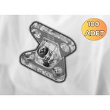 100 Adet - METALİ-PLASTİK DERECELİ KÖŞE BAĞLANTI ŞEFFAF(KELEBEK ÇEKTİRME)