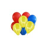 100 Adet Metalik Kırmızı-Sarı-Koyu Mavi -Lacivert Balon Helyum Uyumlu