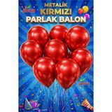 100 Adet Metalik Parlak Büyük Boy Balon Parti Doğum Günü Açılış Süsleme Kutlama Kırmızı