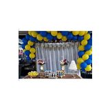 100 Adet Metalik Sarı,lacivert Balon+ 5 mt Balon Zinciri