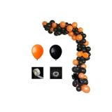 100 Adet Metalik Turuncu-Siyah Balon+ 5 mt Balon Zinciri