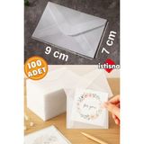 100 Adet Mini Şeffaf Zarf 7*9 cm Aydınger Zarf Transparan Zarf Kartvizit Düğün Davetiyeleri Zarfı - 7x9