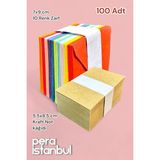 100 Adet Mini Zarf 70MMX90MM 10 Renk Zarf Hediye Doğum Günü Dilekleri Zarfı Kraft Not Kartlı - Renkli - Tek Seçenek