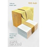 100 Adet Mini Zarf 70MMX90MM Kraft Zarf Hediye Doğum Günü Dilekleri Zarfı Beyaz Not Kartlı - Renkli - Tek Seçenek