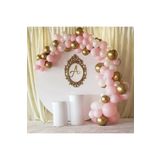 100 Adet Parti Balonu (Krom Gold, Pastel Beyaz, Pembe Balon)