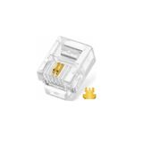 100 Adet Rj 11 2Pin Jak 6P2c Telefon Kablosu Için Konnektör 100 Adet Cat3 Plug Rj11