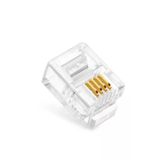 100 Adet Rj 11 4Pin Jak 6P4c Telefon Kablosu Için Konnektör 100 Lü 4 Pinli Plug Rj11 Uç