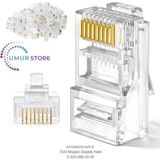 100 Adet Rj45 Cat 5 Konnektör 8P8c Ethernet Jakı Rj45 Cat5 Konnektör Ethernet Kablo Sıkma Uç Fiş