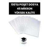 100 Adet Şeffaf Poşet Dosya 45 Mikron Föy Dosya 100'lü Paket