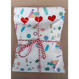 100 Adet Şeker Desenli Hediye Paketi Harçlık Çikolata Paketleme Kağıdı 13X18