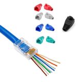 100 Adet Yeni Nesil EZ RJ45 Jack Konnektör + 100 Adet RJ45 Cover