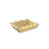 100 AdetKapaklı Kraft Yemek Kabı Lunch Box 2100ML