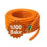 %100 Bakır 3X2.5 Mm Seyyar 10 Metre Uzatma Kablosu Çok Telli Elektrik Kontrol Kalem Dişi Erkek Fiş