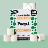 %100 Bambu "Extra Uzun Rulo" 40 Tuvalet Kağıdı NAKED Doğal Beyaz