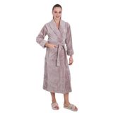 %100 Bambu Kadın Şal Yaka Uzun Sabahlık/Bornoz Sütlü Kahve 2XL