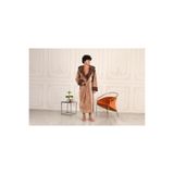 %100 Bambu Kapşonlu Erkek Sabahlık açık kahve 3XL
