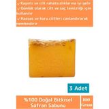 %100 Bitkisel Özel Üretim Cilt Yüz Saç Vücut Kullanım Cilt Sıkılaştırıcı Doğal Safran Sabunu 3'lü