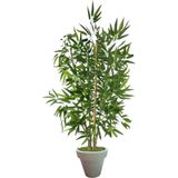 100 cm 4 gövdeli yapay bambu agacı beyaz plastik saksı svm.1426