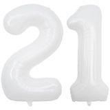 100 cm Büyük Beyaz 21 Rakamlı Balonlar Dev Helyum Büyük Folyo 12 Dijital Balon Tatlı 12. 21. Doğum Günü Partisi Kız Kadın Erkek Erkek Yıl Dönümü Dekorasyon Malzemeleri