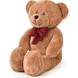 100 cm Dev Pelüş Ayıcık,papyonlu Ayı,yumuşak ve Sevimli Büyük Boy Oyuncak Ayı,sevgiliye Hediye Ayıcık,büyük Boy (Kahve) - Çok Renkli