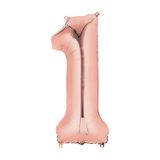 100 CM Gold Rose 1 Rakam Folyo Balonu. Sayı Büyük Boy Dev Balon