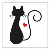 100 cm Kalpli Kedi Folyo Sticker